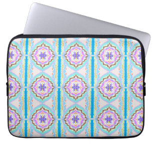 Pastel Dream Boho Geometric Kaleidoscope Laptop Sleeve