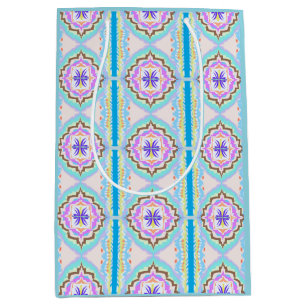 Pastel Dream Boho Geometric Kaleidoscope Medium Gift Bag