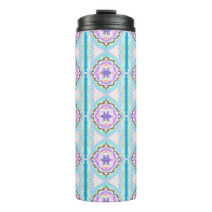 Pastel Dream Boho Geometric Kaleidoscope Thermal Tumbler