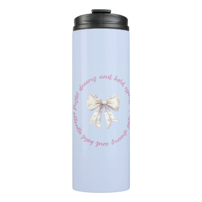 Pastel Dreams and Bold Espresso | Aesthetic Therma Thermal Tumbler (Front)