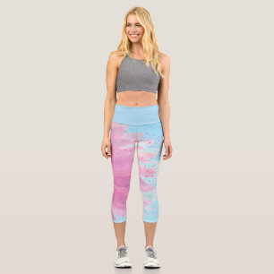 Pastel Dreams High Waisted Capri Leggings