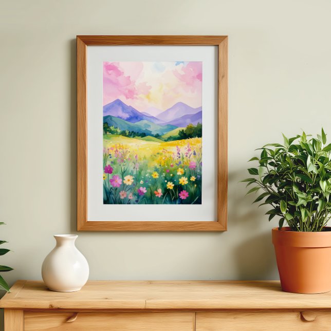Pastel Dreamscape Blooming Hills Wall Art (Creator Uploaded)