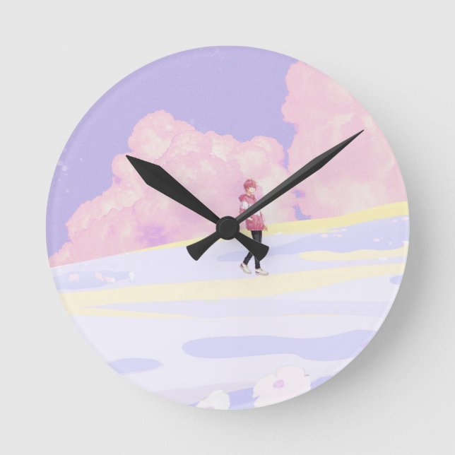 Pastel Dreamscape Walker Round Clock (Front)