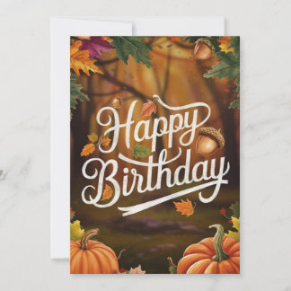 Pastel Dreamy Cosy Autumn Fall Happy Birthday Card