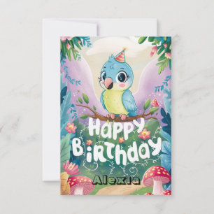 Pastel Dreamy Parrot Digital Birthday Card