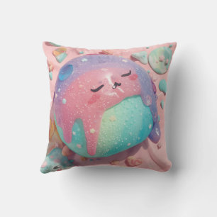 Pastel Drip Kawaii Candy Character Art Cushion