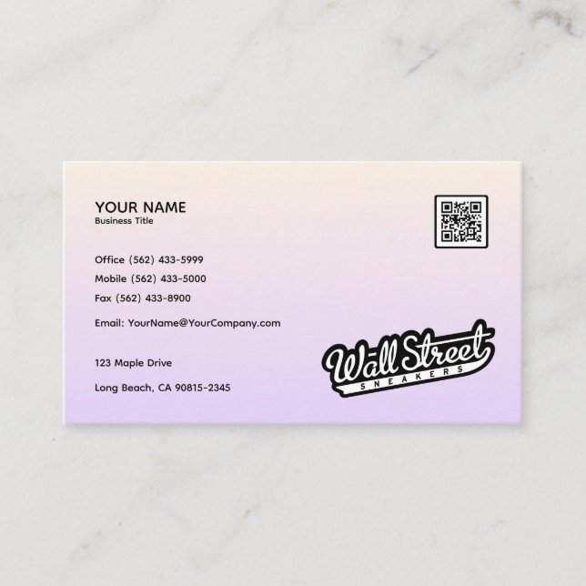 Pastel Dual Gradient - Business Card Design (Front)