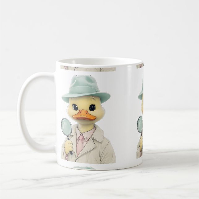 Pastel Duck Detective Coffee Mug (Left)