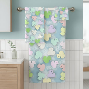 Pastel Ducks- Milky Bath  Bath Towel Set
