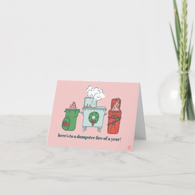 Pastel Dumpster Fire Holiday Card (Front)