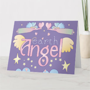 Pastel Earth Angel Card – Stars, Wings & Hearts