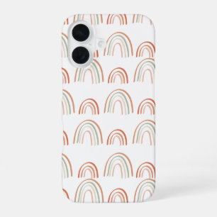 Pastel Earth Tone Boho Rainbow Pattern iPhone 16 Case