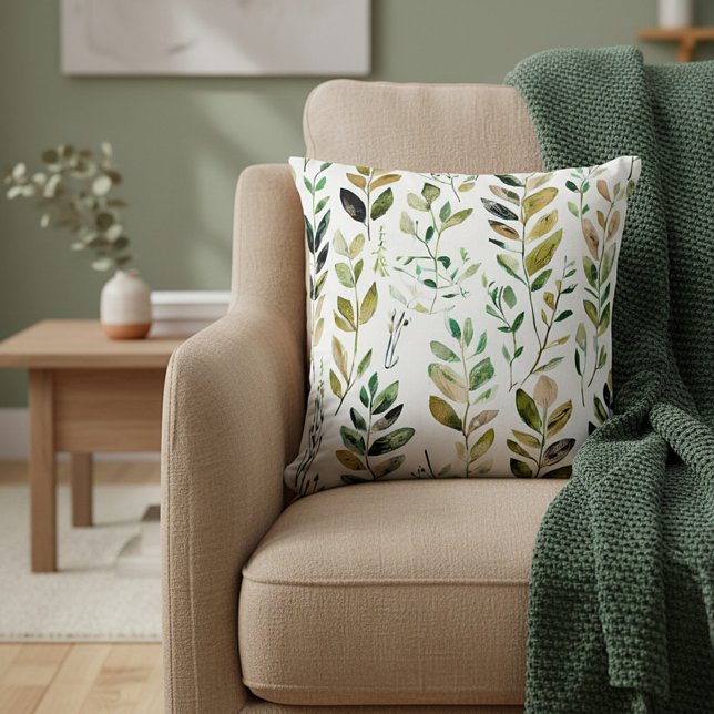 Pastel earth tone leaves cushion (Creator Uploaded)
