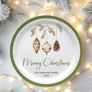 Pastel Earthy Christmas Personalized Family Plates
