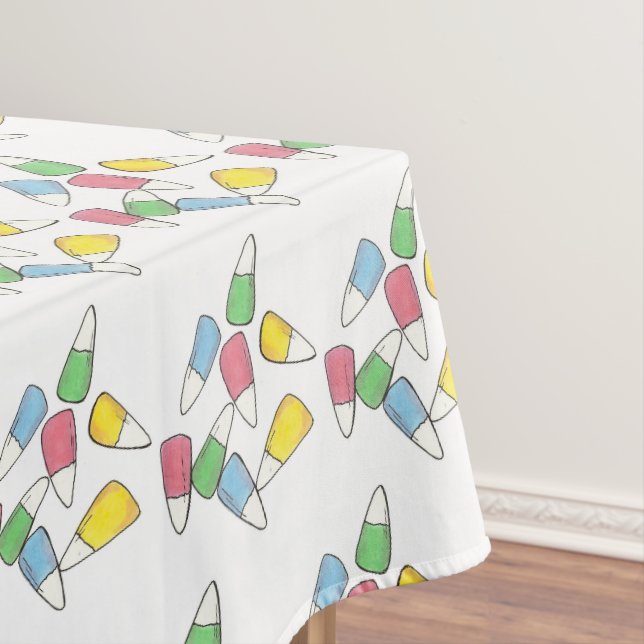 Pastel Easter Basket Candy Corn Candycorn Candies Tablecloth (In Situ)