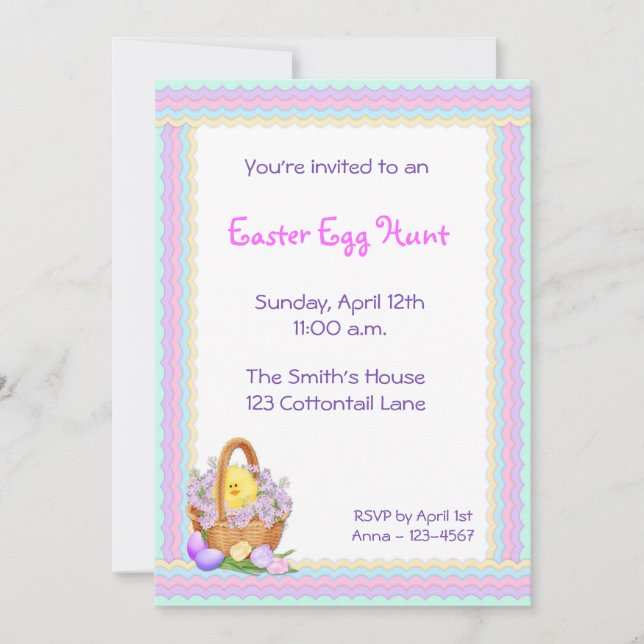 Pastel Easter Basket Invitation (Front)