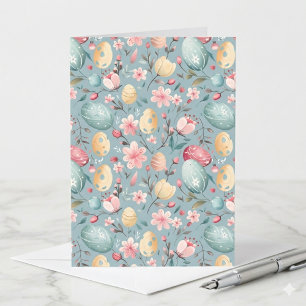 Pastel Easter Blooms Decorative Note Card