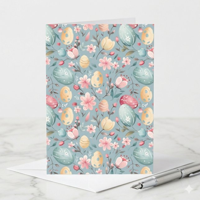 Pastel Easter Blooms Decorative Note Card (Creator Uploaded)