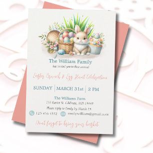 Pastel Easter Brunch & Egg Hunt Party  Invitation