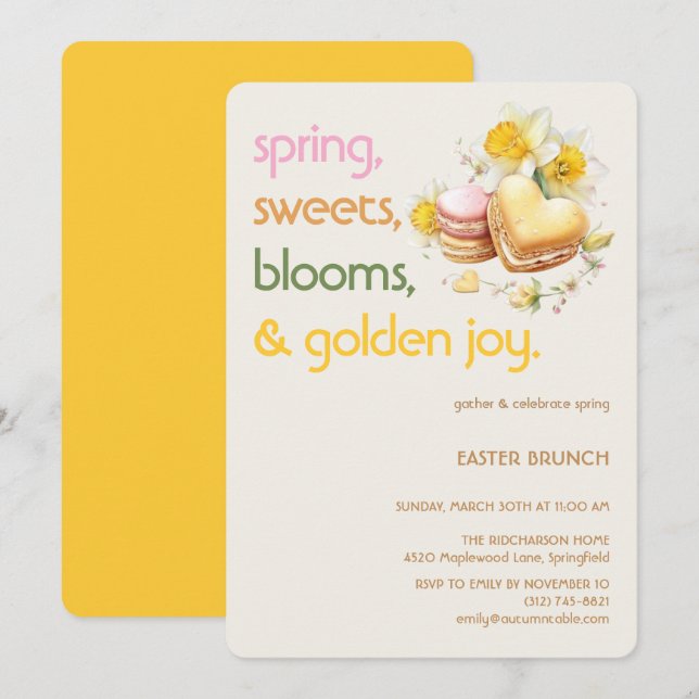 Pastel Easter Brunch Invitation | Spring Party (Front/Back)
