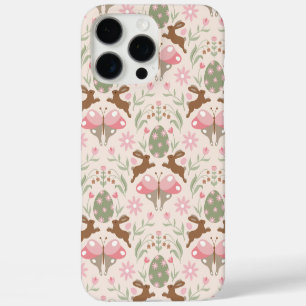 Pastel Easter Bunny and Flower Pattern iPhone 16 Pro Max Case