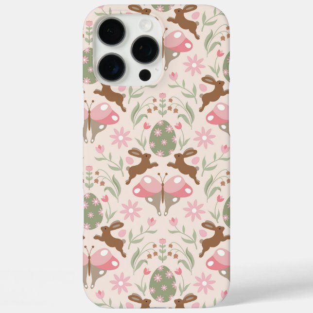 Pastel Easter Bunny and Flower Pattern  Case-Mate iPhone Case (Back)