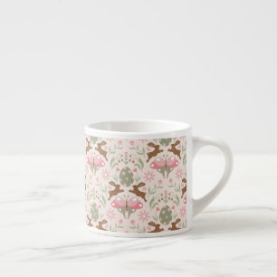 Pastel Easter Bunny and Flower Pattern  Espresso Cup