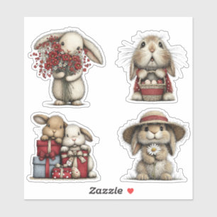 Pastel Easter Bunny Sticker Cute Minimal Rabbit
