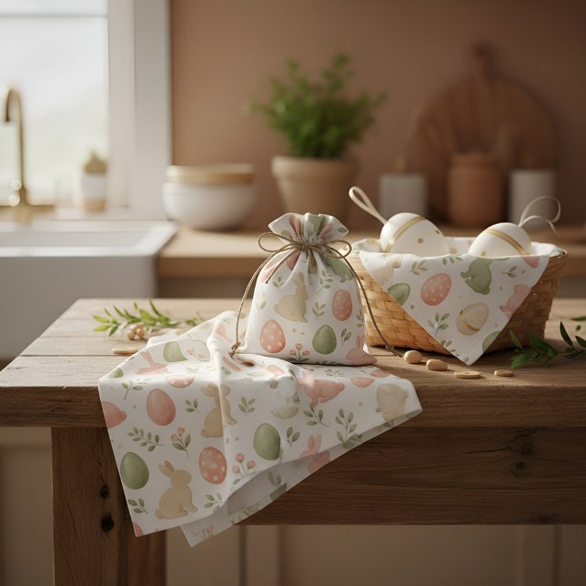 Pastel Easter Bunny Watercolor Pattern Fabric (Pastel Easter Bunny Watercolor Pattern Fabric)