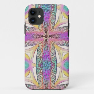 Pastel Easter Cross Artistic Stained Glass Pattern Case-Mate iPhone Case