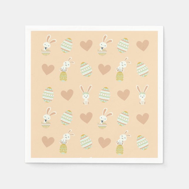 Pastel Easter Delight: Bunny & Egg Pattern Napkin (Front)
