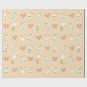 Pastel Easter Delight: Bunny & Egg Pattern Wrapping Paper