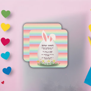 Pastel Easter Egg Bunny Baby Shower Enclosure Card