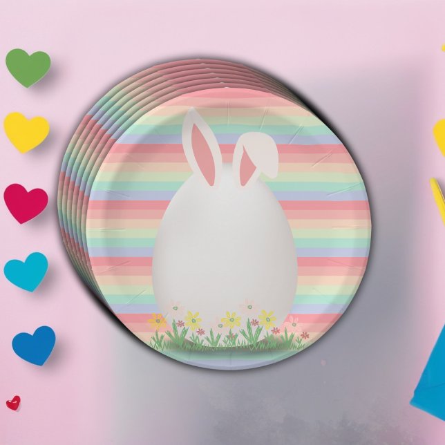 Pastel Easter Egg Bunny Baby Shower Paper Plate (Creator Uploaded)