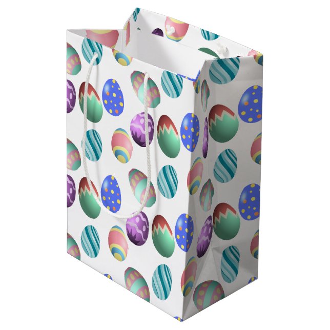 Pastel Easter Egg Colourful Decorated Easter Eggs Medium Gift Bag (Back Angled)