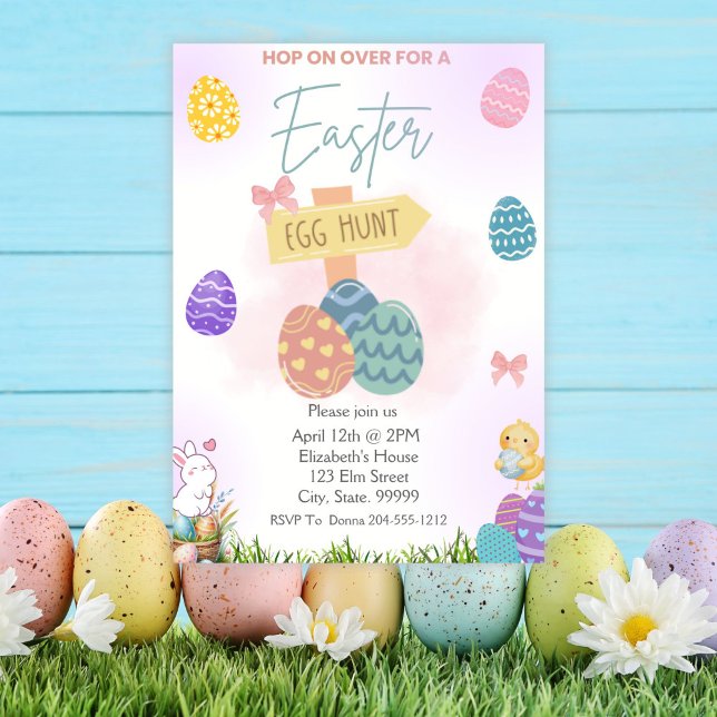 Pastel Easter Egg Hunt Party Invitation  (Creator Uploaded)