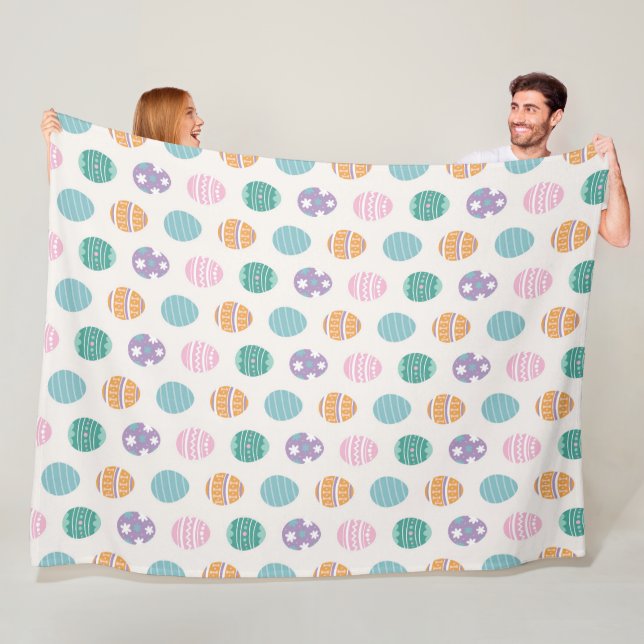 Pastel Easter Egg Pattern Fleece Blanket (In Situ)