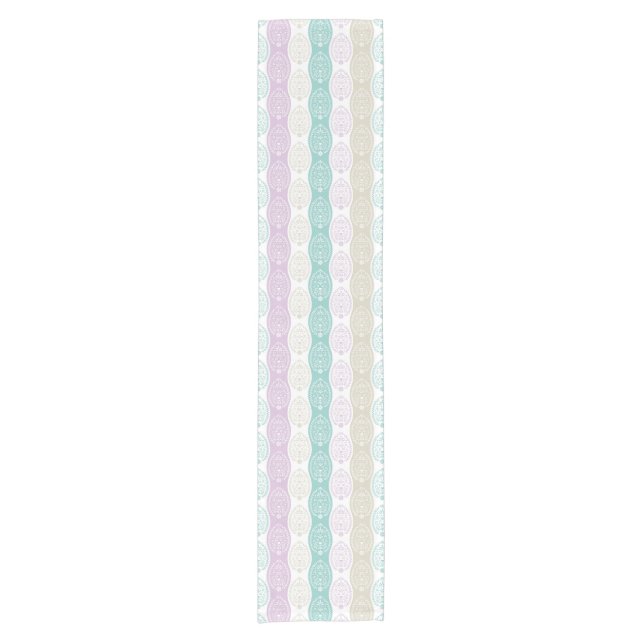 Pastel Easter Egg Pattern – Spring Holiday Design Short Table Runner (Front)