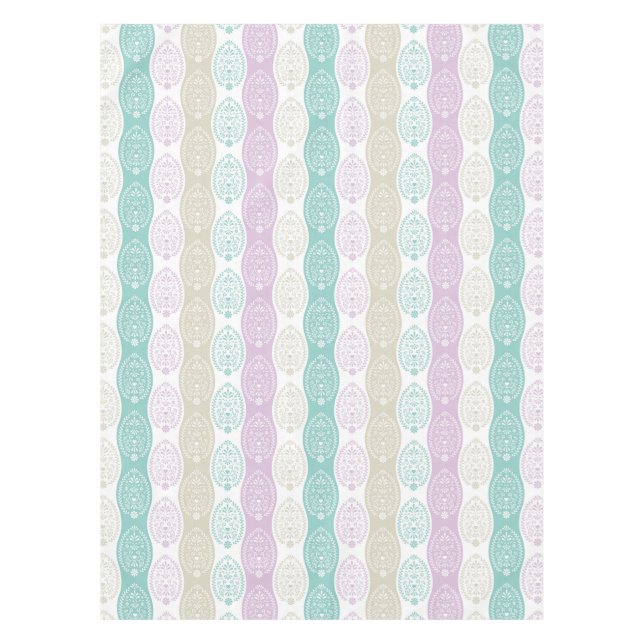 Pastel Easter Egg Pattern – Spring Holiday Design Tablecloth (Front)