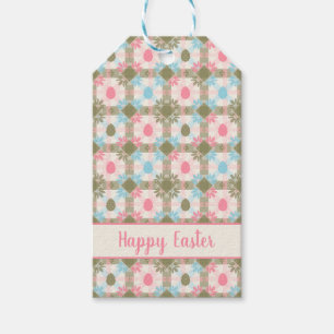 Pastel Easter Egg Seamless Pattern add name Gift Tags