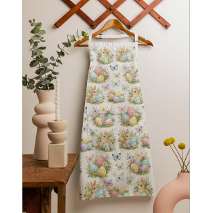 Pastel Easter Eggs & Bunnies Flowers & Butterflies Apron