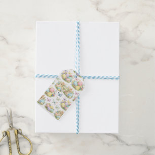 Pastel Easter Eggs & Bunnies Flowers & Butterflies Gift Tags