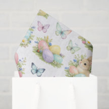 Pastel Easter Eggs & Bunnies Flowers & Butterflies