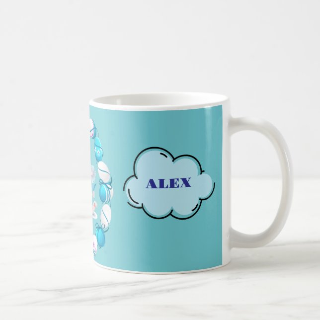Pastel Easter Eggs & Bunny Mug (Right)