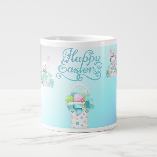 Pastel Easter Eggs & Bunny Mug (Front)
