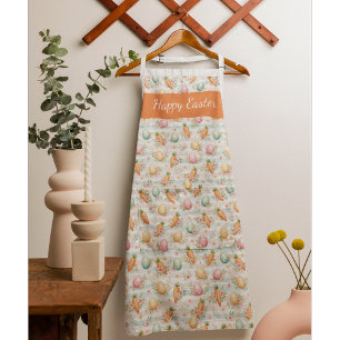 Pastel Easter Eggs & Carrots Watercolor Pattern  Apron