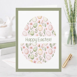 Pastel Easter Eggs Custom Happy Easter Holiday Card
