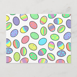 Pastel Easter Eggs Print Holiday Postcard