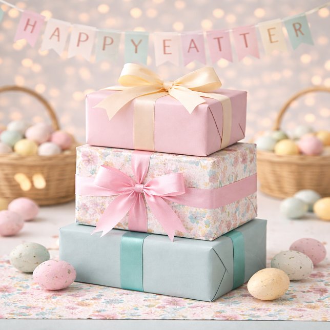 Pastel Easter Floral & Coordinating Spring Wrapping Paper Sheet (Creator Uploaded)