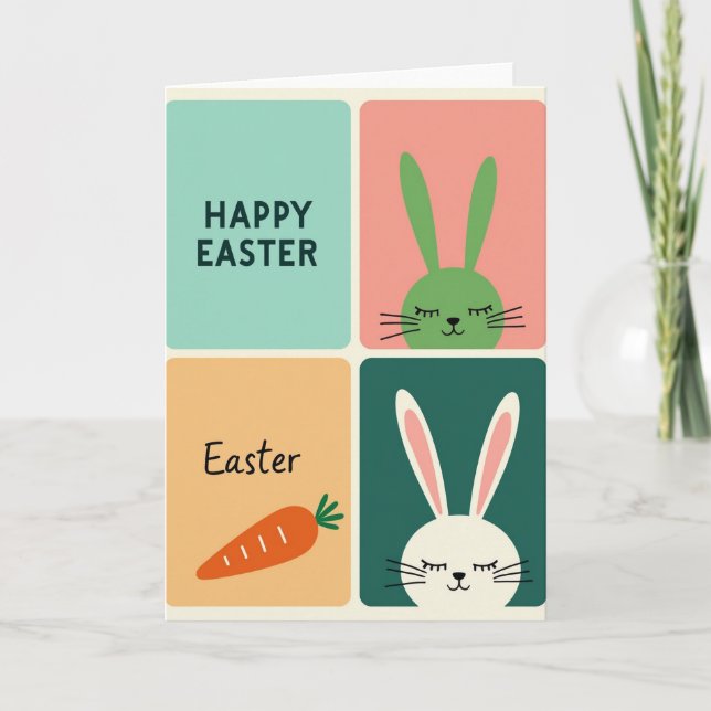 Pastel Easter Grid Art Card (Front)